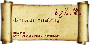 Ölvedi Mihály névjegykártya